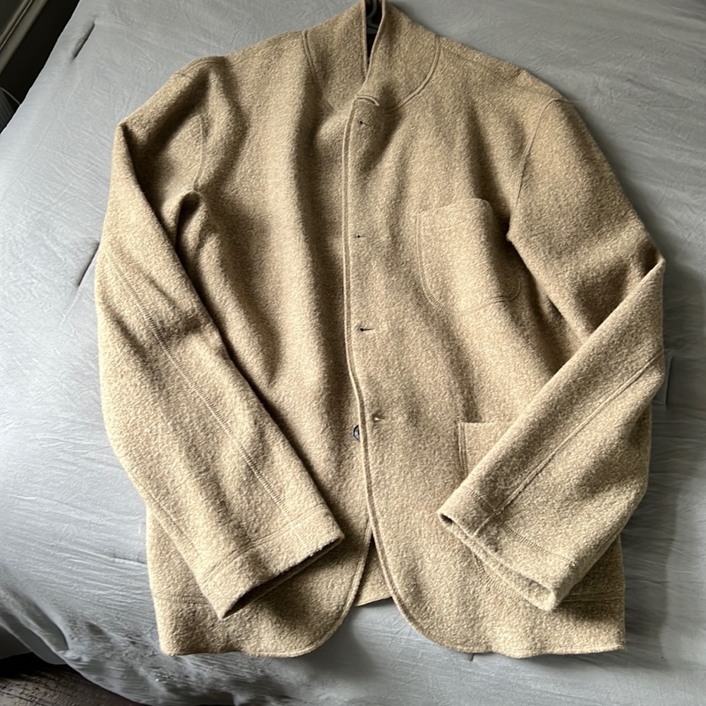 Buck Mason Felted Chore Coat in Marled Sage sz Medium
